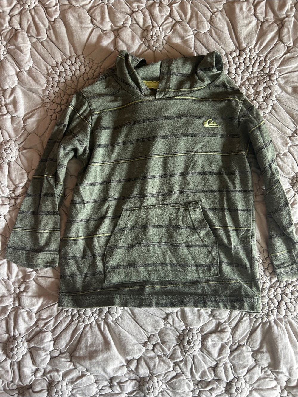 Quiksilver Olive Green Striped Kids Hoodie